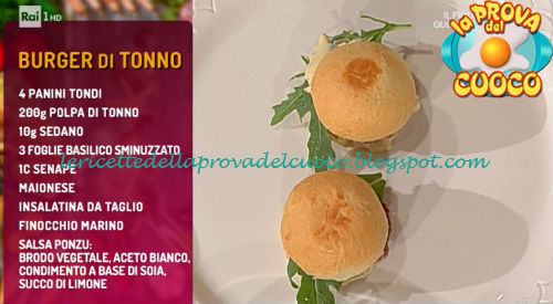 Burger di tonno ricetta Gianfranco Pascucci