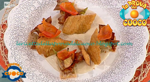 Giudia di carciofi e persico in bruschetta ricetta Ivan Giavarini da Prova del Cuoco