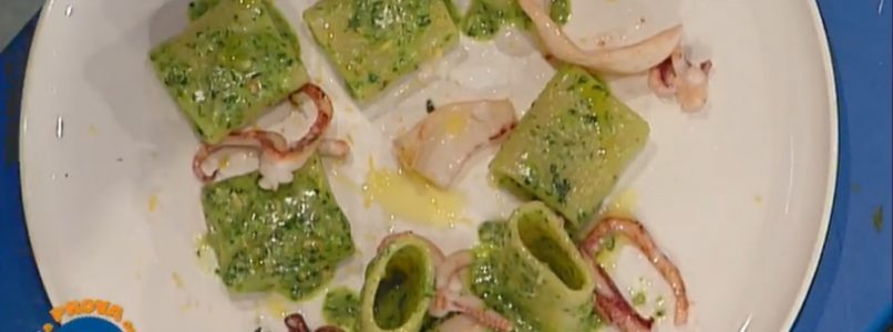 La prova del cuoco | Ricetta paccheri al pesto di nocciole con calamari di Tommaso Arrigoni