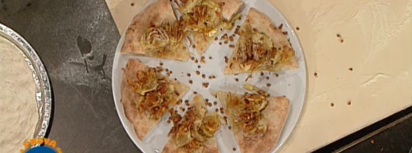 La prova del cuoco | Ricetta pizza senza lievito con carciofini e lenticchie di Renato Bosco