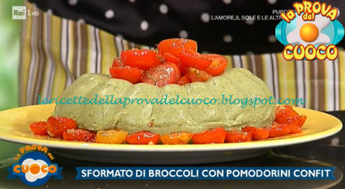 Sformato di broccoli con pomodorini confit ricetta Simone Ferri Graziani da Prova del Cuoco